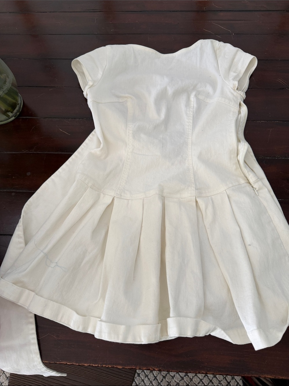 Urban Outfitters Cream Backless Pleated Dress